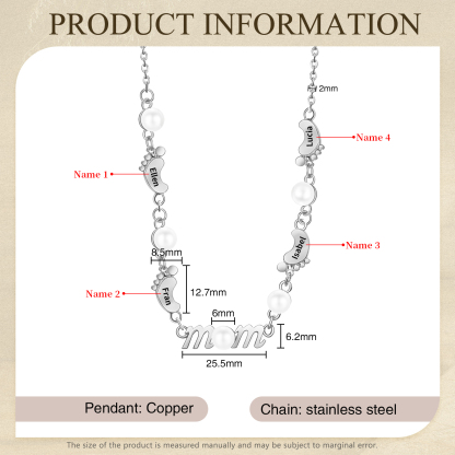 4 Names - Personalized Exquisite Pearl Necklace Supports Customized Name Necklace Gifts for Mum