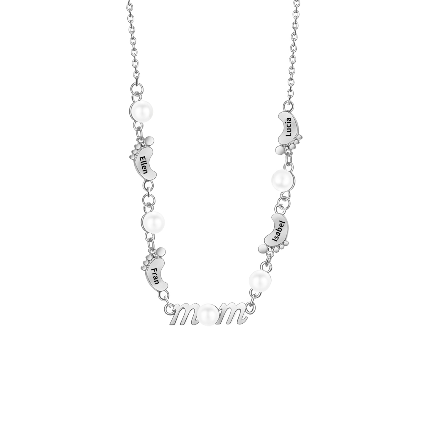 4 Names - Personalized Exquisite Pearl Necklace Supports Customized Name Necklace Gifts for Mum