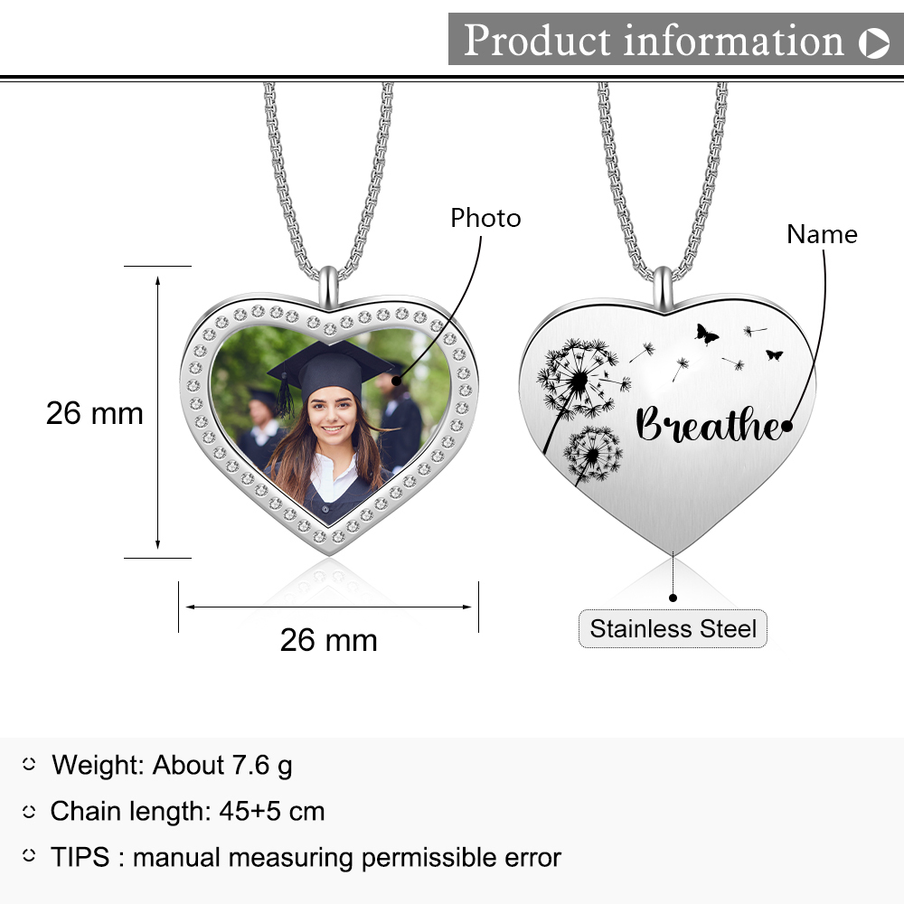 2024 Graduation Gift-Personalised Love Necklace Customized Photo and Name Necklace Gift for Her/Him