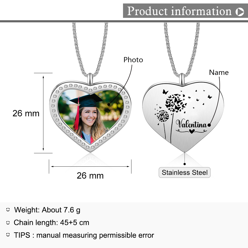 2024 Graduation Gift-Personalised Love Necklace Customized Photo and Name Necklace Gift for Her/Him