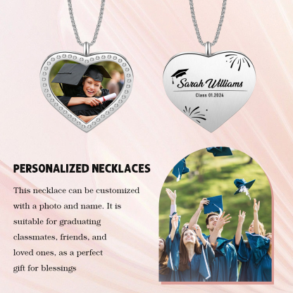 2024 Graduation Gift-Personalised Love Necklace Customized Photo,Year and Name Necklace Gift for Her/Him