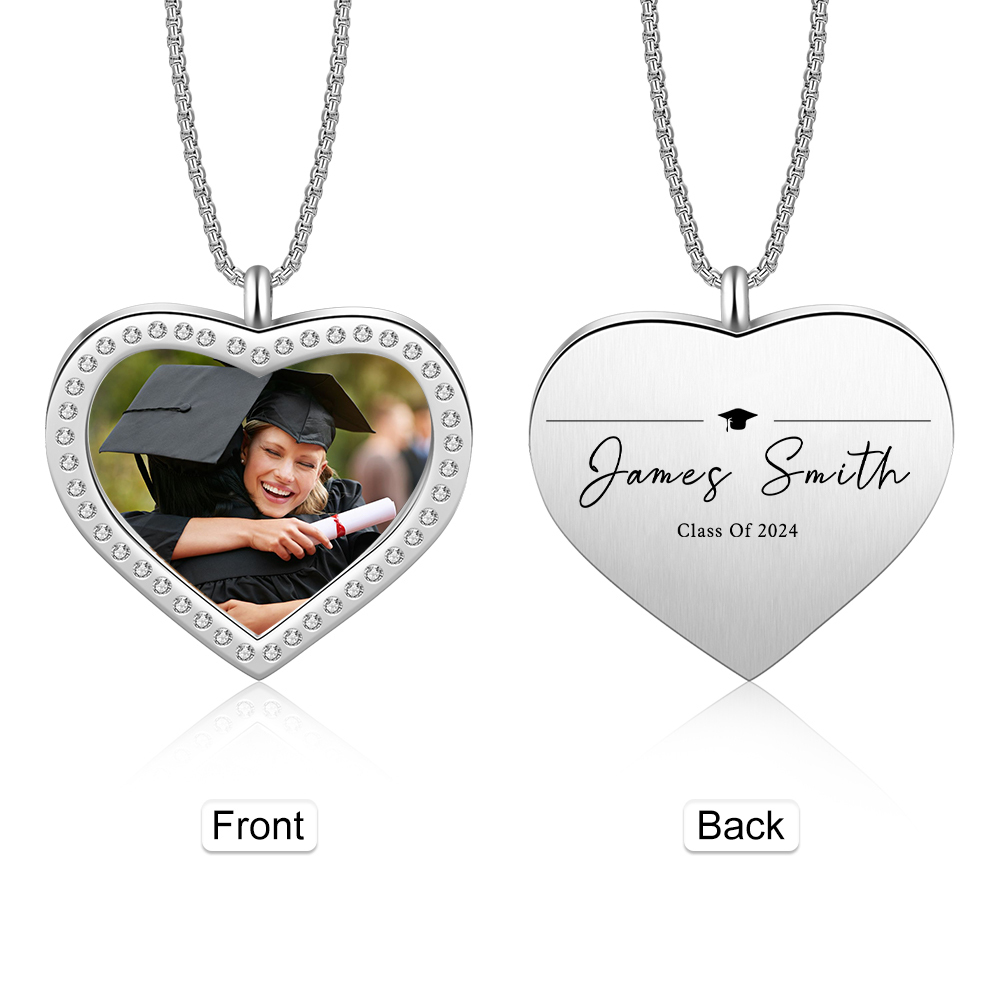 2024 Graduation Gift-Personalised Love Necklace Customized Photo,Year and Name Necklace Gift for Her/Him