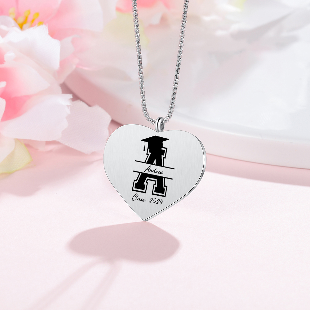 2024 Graduation Gift-Personalised Love Necklace Customized Photo,letter,Year and Name Necklace Gift for Her/Him