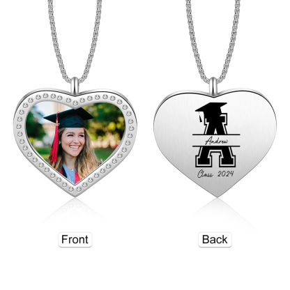 2024 Graduation Gift-Personalised Love Necklace Customized Photo,letter,Year and Name Necklace Gift for Her/Him
