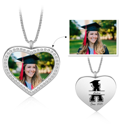 2024 Graduation Gift-Personalised Love Necklace Customized Photo,letter,Year and Name Necklace Gift for Her/Him