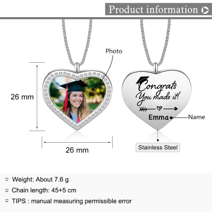 2024 Graduation Gift-Personalised Love Necklace Customized Photo and Name Necklace Gift for Her/Him