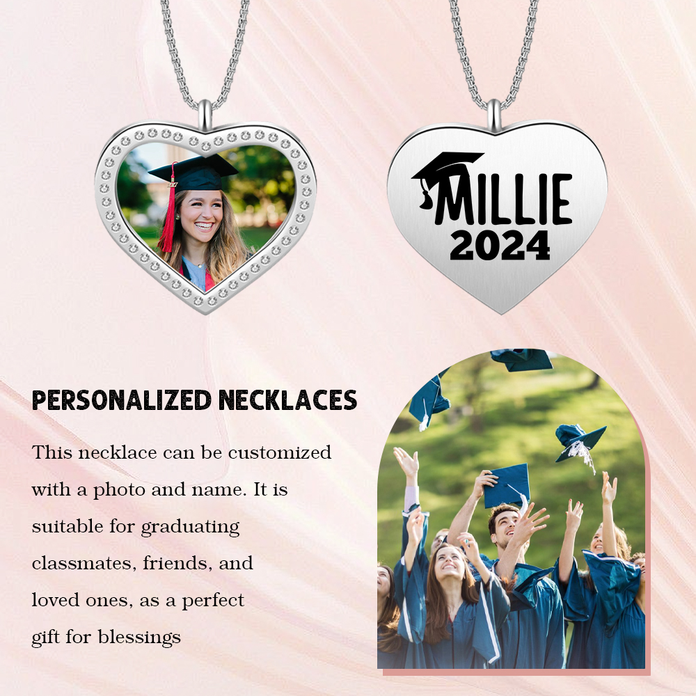 2024 Graduation Gift-Personalised Love Necklace Customized Photo and Name Necklace Gift for Her/Him