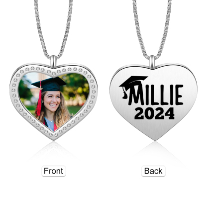 2024 Graduation Gift-Personalised Love Necklace Customized Photo and Name Necklace Gift for Her/Him