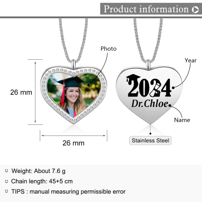 2024 Graduation Gift-Personalised Love Necklace Customized Photo and Name Necklace Gift for Her/Him