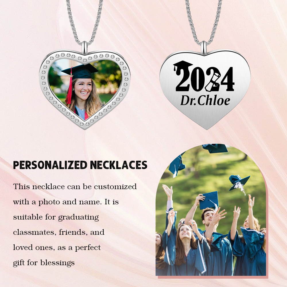 2024 Graduation Gift-Personalised Love Necklace Customized Photo and Name Necklace Gift for Her/Him