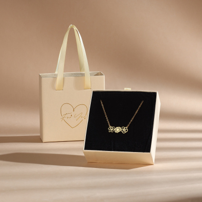 Personalized 4 Birthflowers Necklace Custom Pendant Necklace Gold Birthday Gift for Her