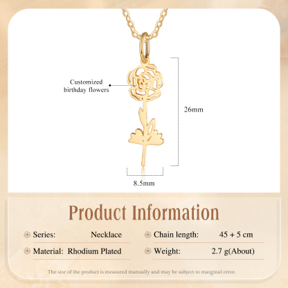 Personalized 1 Birthday Flower Necklace Custom Pendant Necklace Gold Birthday Gift for Her