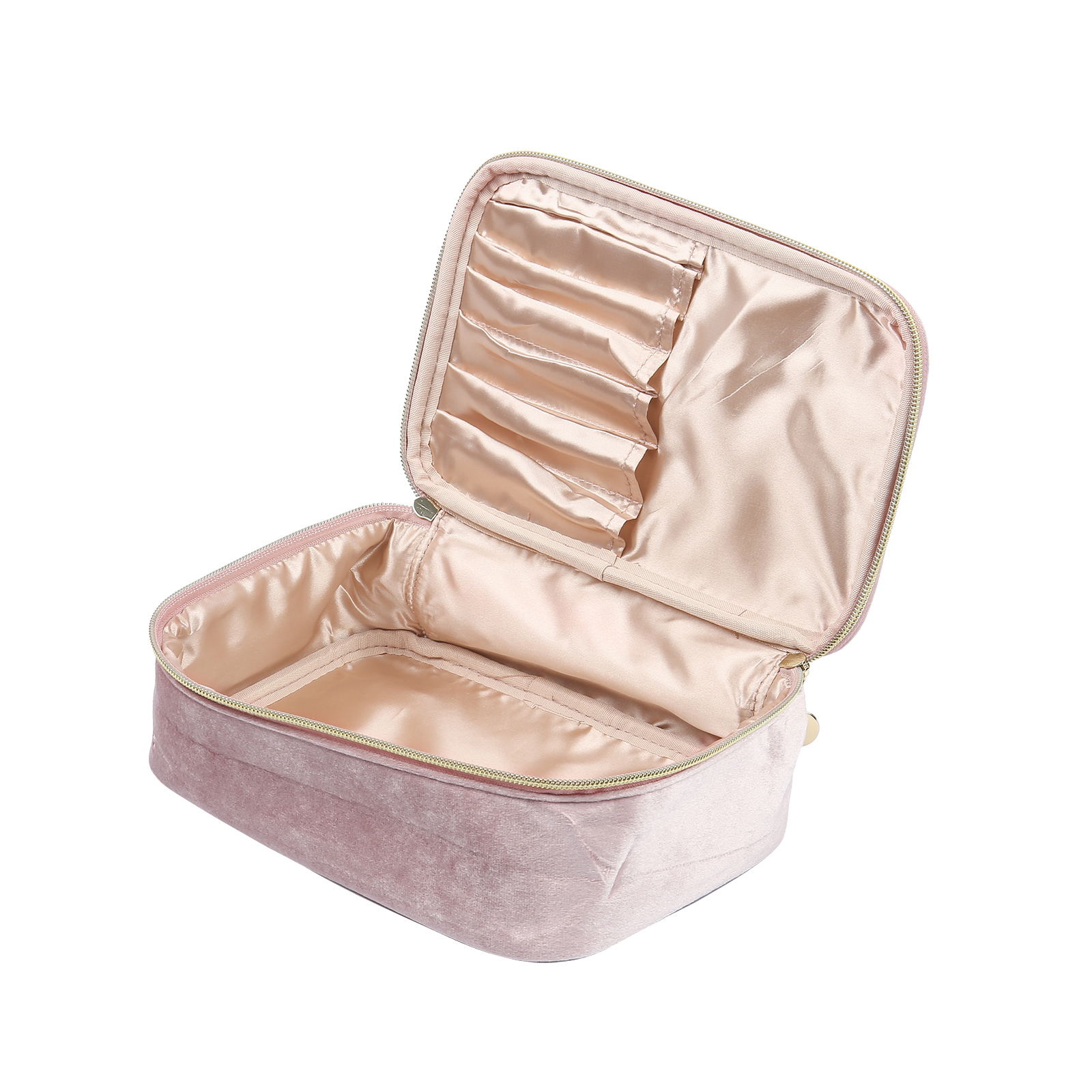 Custom Name and Birthflower Flannel Personalised Travel Cosmetic Makeup Bag - Bridesmaid Wedding Gift for Ladies