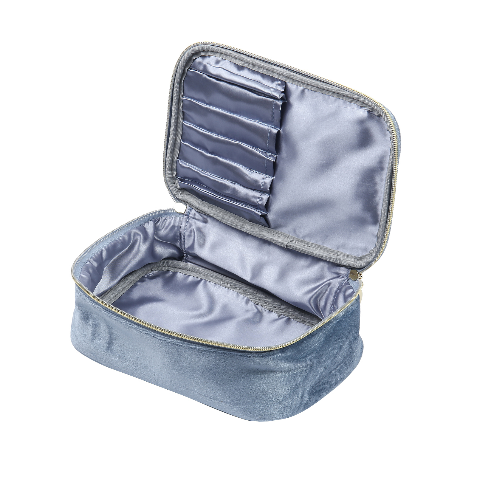 Custom Name and Birthflower Flannel Personalised Travel Cosmetic Makeup Bag - Bridesmaid Wedding Gift for Ladies