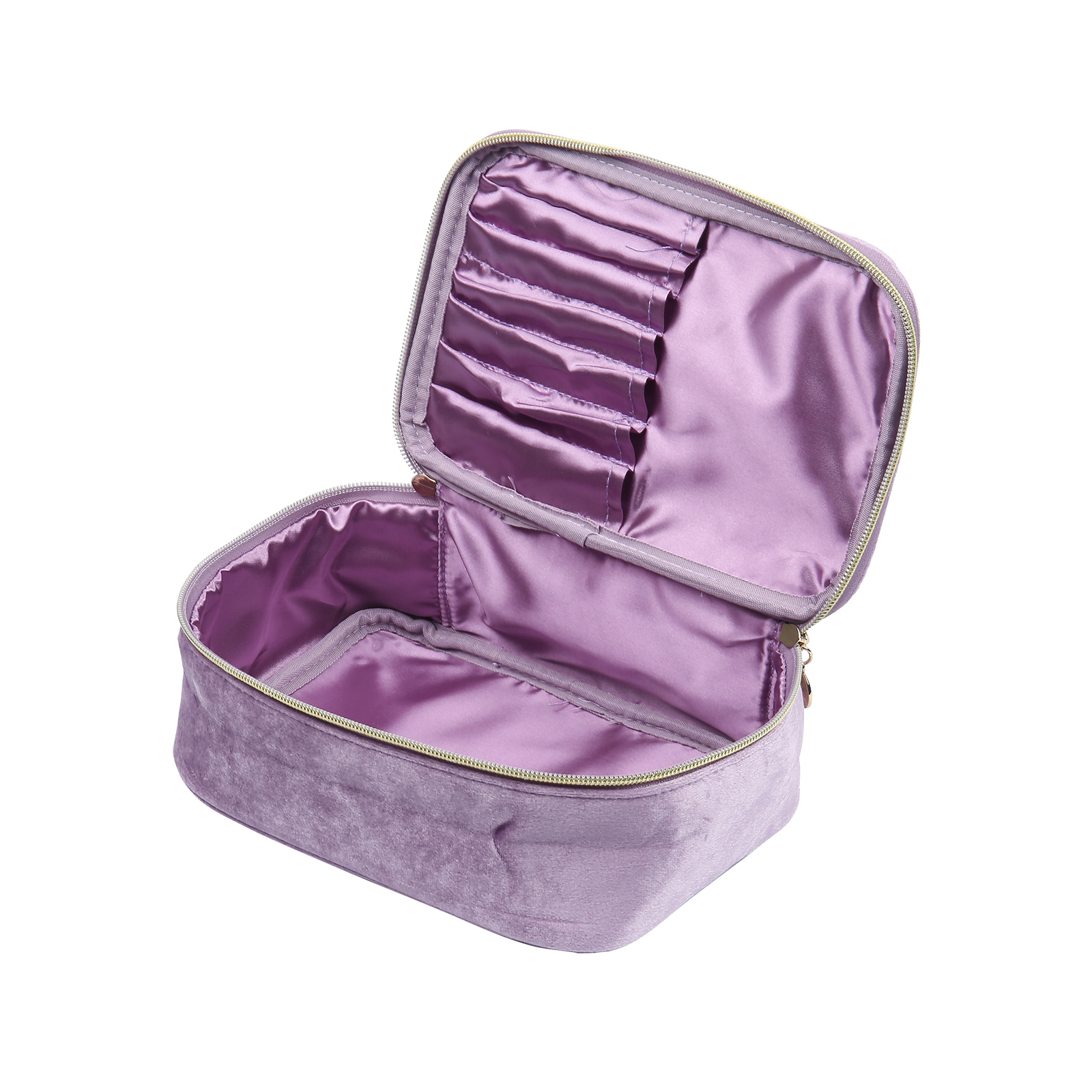 Custom Name and Birthflower Flannel Personalised Travel Cosmetic Makeup Bag - Bridesmaid Wedding Gift for Ladies