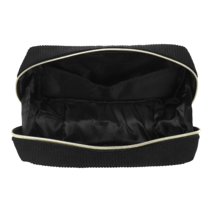 Personalized Custom 1 Name And 1 Birthflower Cosmetic Bag, Custom Corduroy Cosmetic Bag, Personalized Gift In Multiple Colors