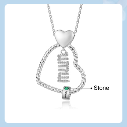 Personalized Love Necklace Customized With 1 Name and 1 Birthstone Pendant Necklace for Mum | Jessmade