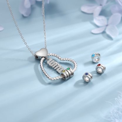 Personalized Love Necklace Customized With 1 Name and 1 Birthstone Pendant Necklace for Mum | Jessmade