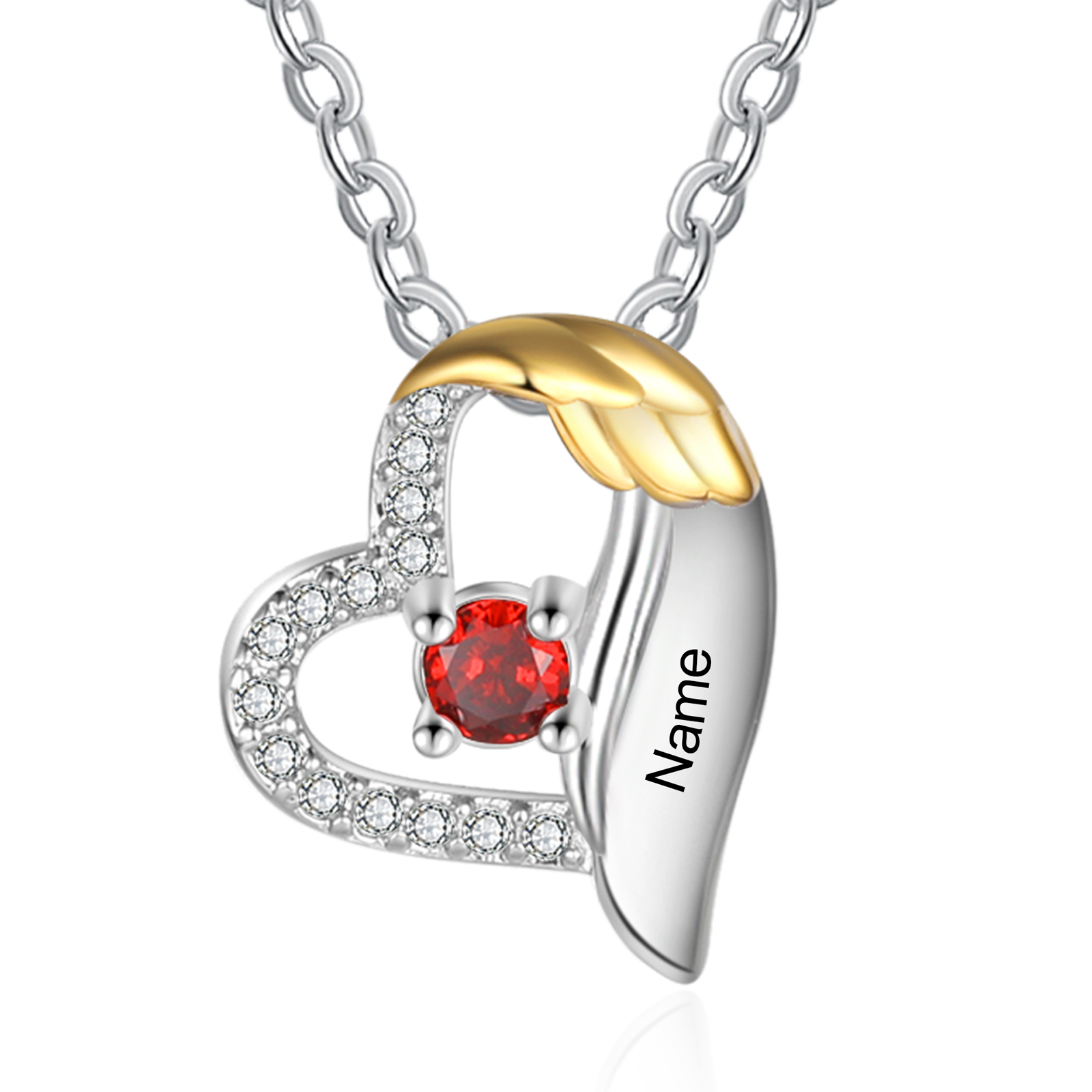 Personalised 1-8 Names Heart Necklace Gift Set Customized Birthstones Necklace Gift for Women| Jessemade