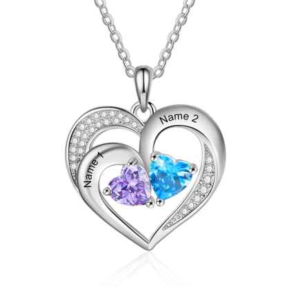 Personalised Jewellery Heart Necklace With 1-5 Names for Women