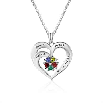 Personalised Jewellery Heart Necklace With 1-5 Names for Women
