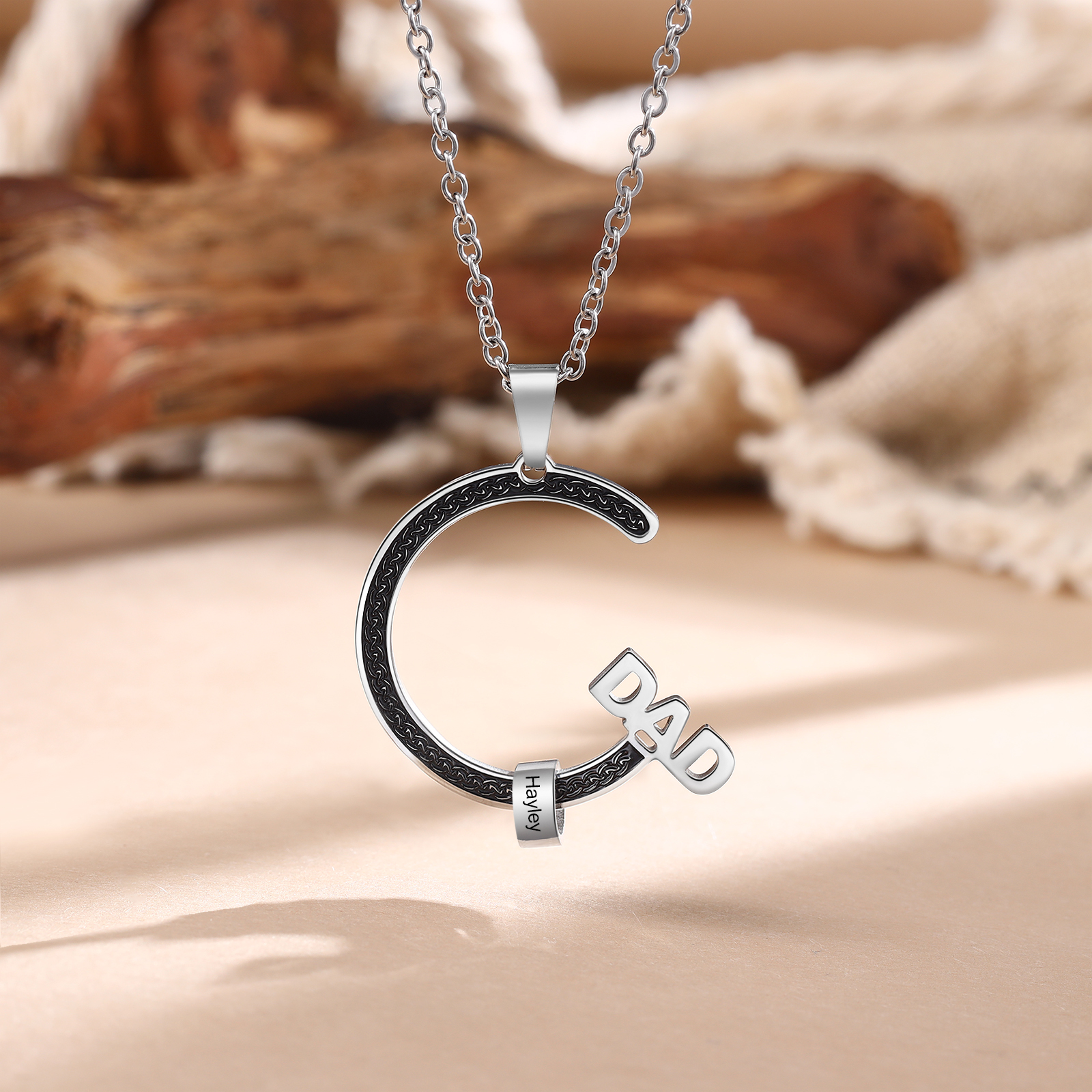 Personalised Dad Necklace with Custom Names Stainless steel Necklace Christmas Gift for Dad | Jessmade