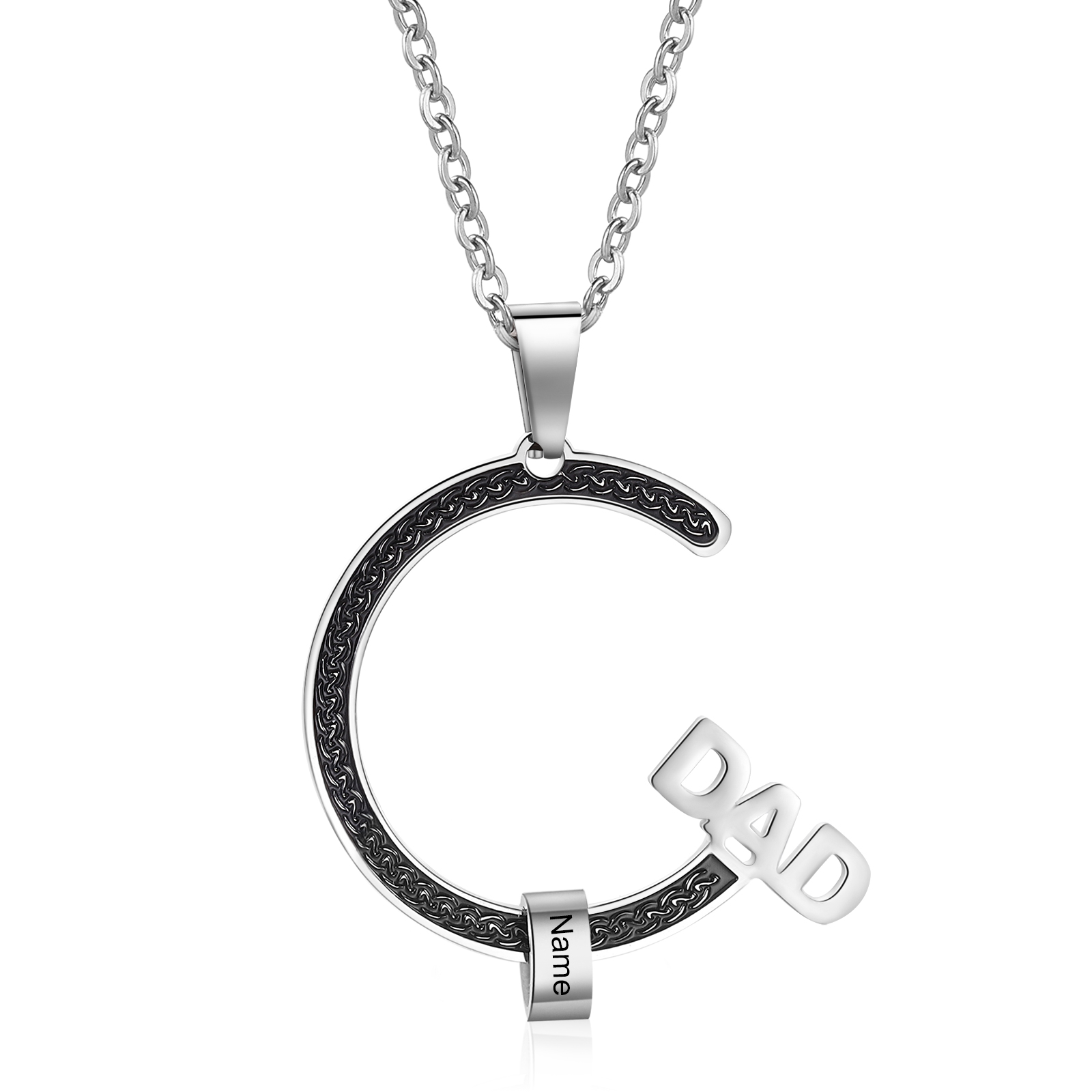Personalised Dad Necklace with Custom Names Stainless steel Necklace Christmas Gift for Dad | Jessmade