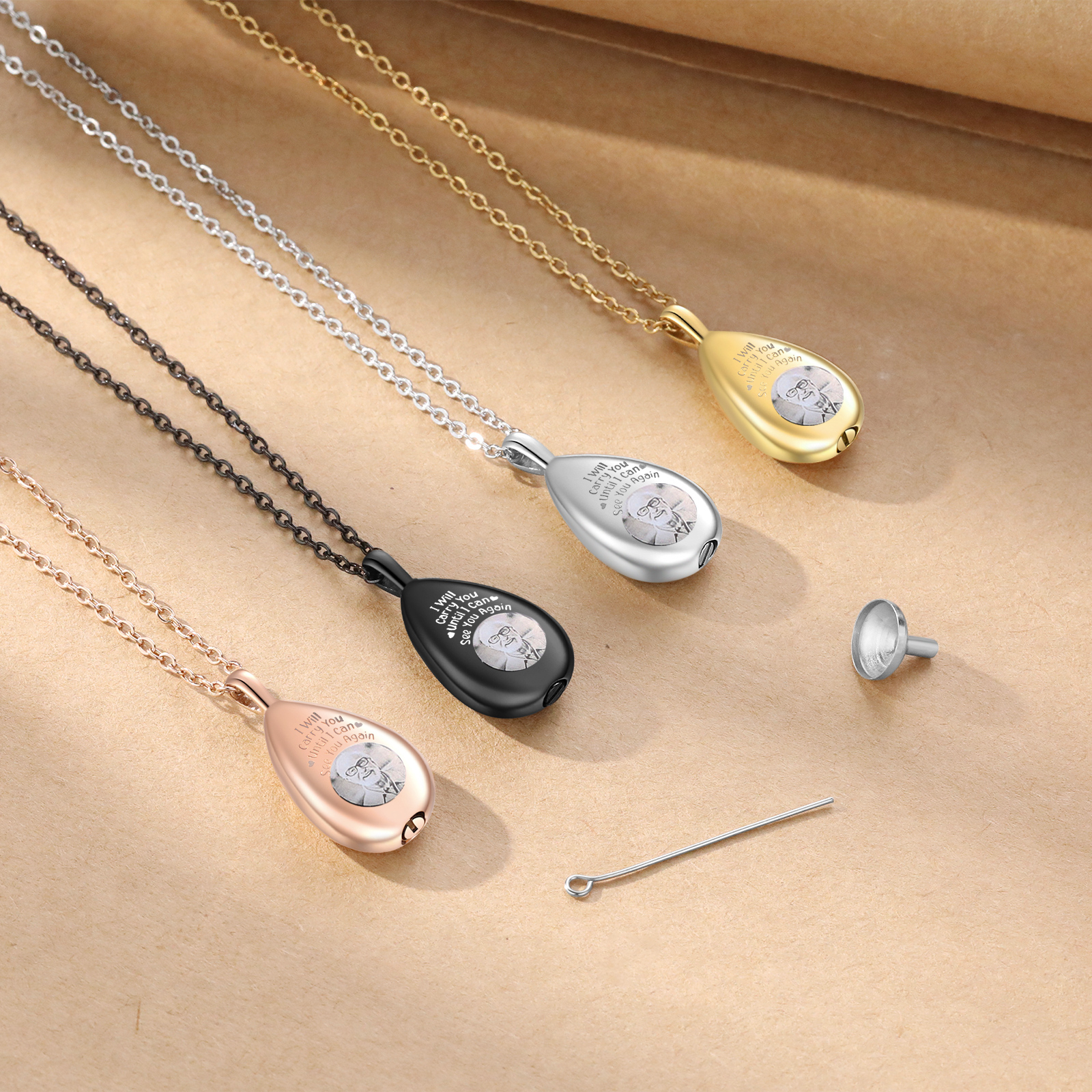 Personalised Memorial Necklace with Custom Photo Stainless Steel Necklace Gift for Loved Ones | Jessemade