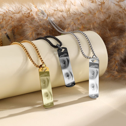 Personalised Eye Photo Necklace - Custom Eye Photo Pendant in Silver, Gold, Black - Christmas Gift for Wife/Sister/Daughter | Jessemade