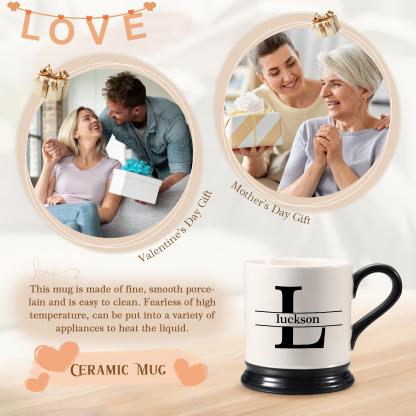 Personalised Ceramic Mug with Custom Name & Initial – Thoughtful Gift for Family & Partner | Jessemade