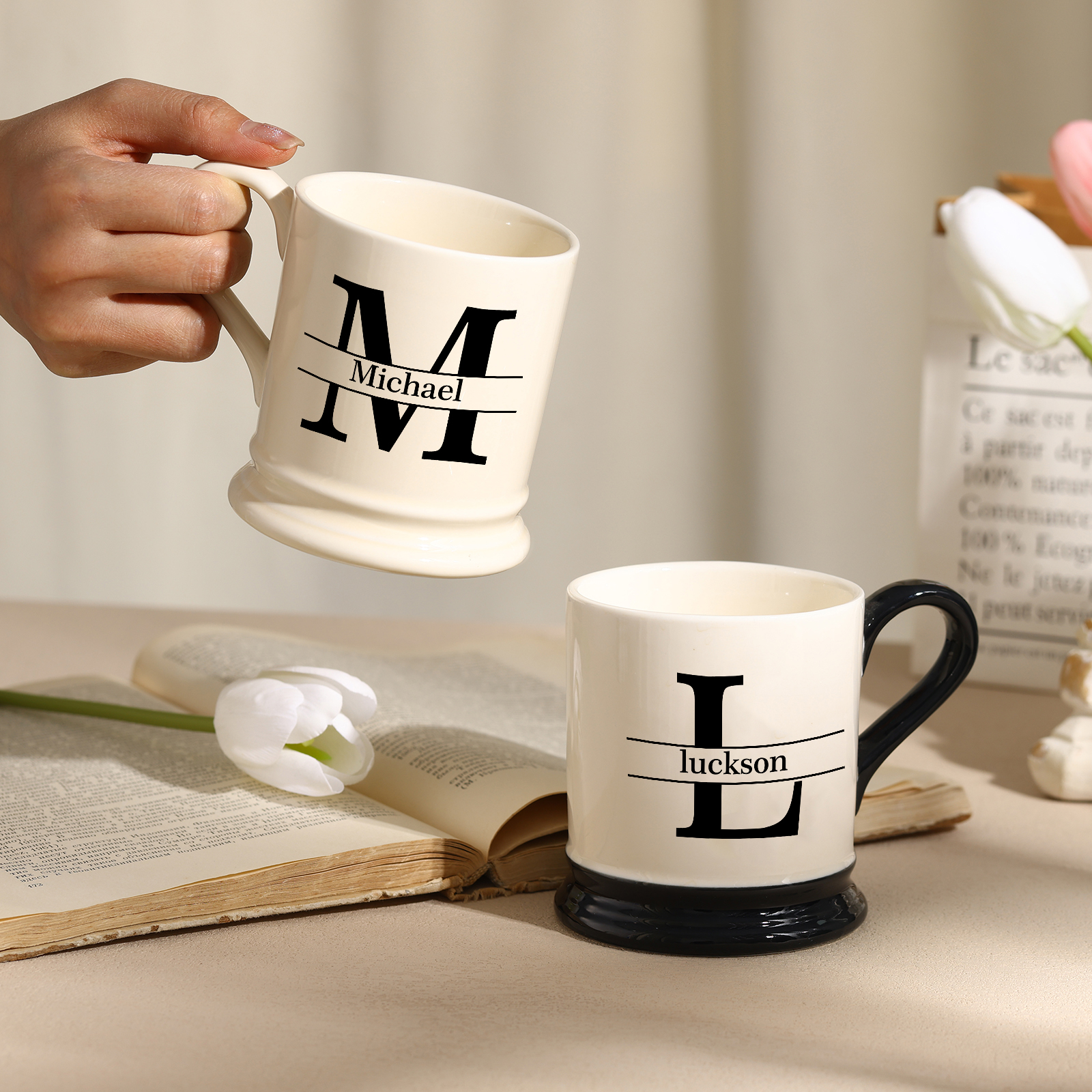 Personalised Ceramic Mug with Custom Name & Initial – Thoughtful Gift for Family & Partner | Jessemade