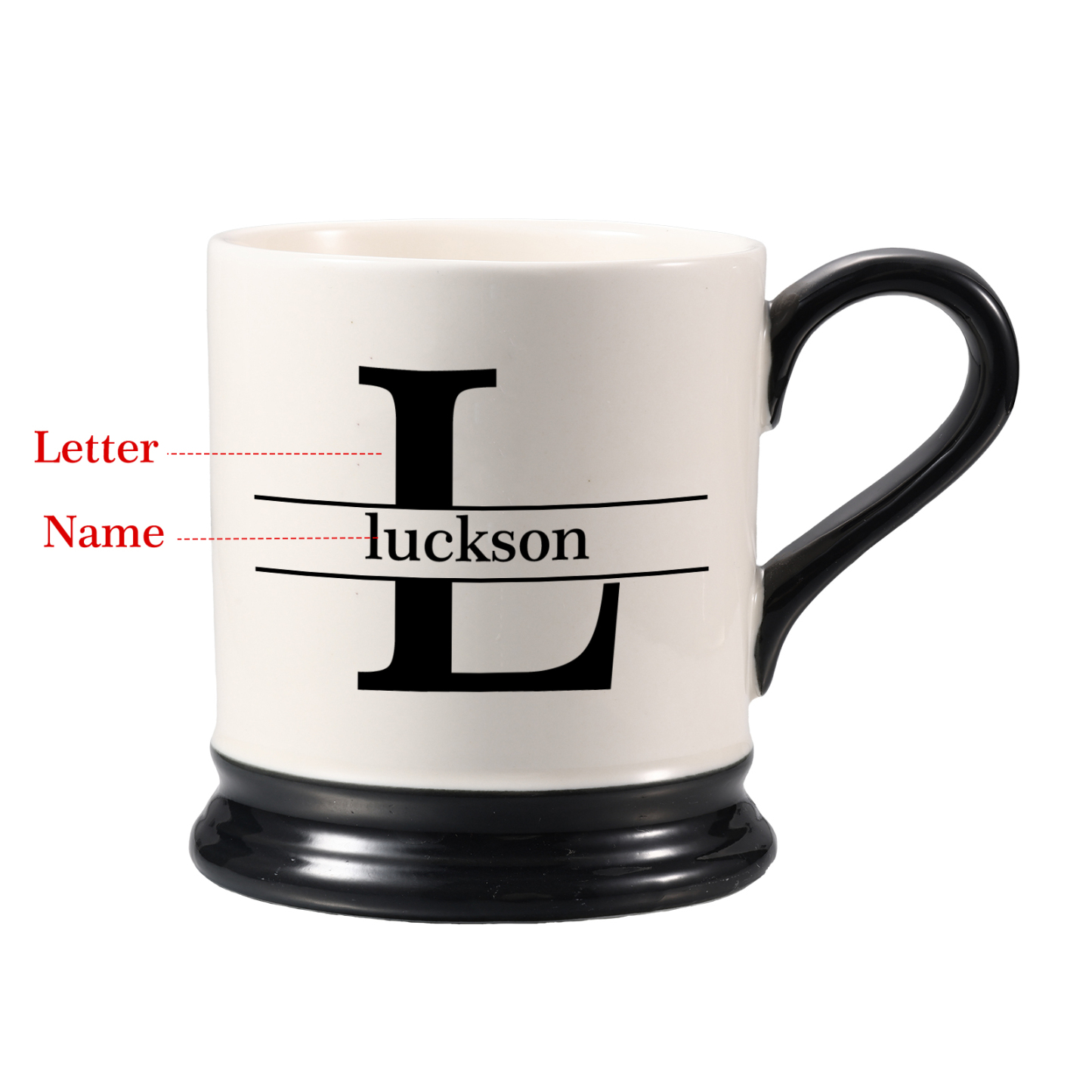 Personalised Ceramic Mug with Custom Name & Initial – Thoughtful Gift for Family & Partner | Jessemade