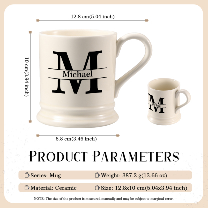Personalised Ceramic Mug with Custom Name & Initial – Thoughtful Gift for Family & Partner | Jessemade
