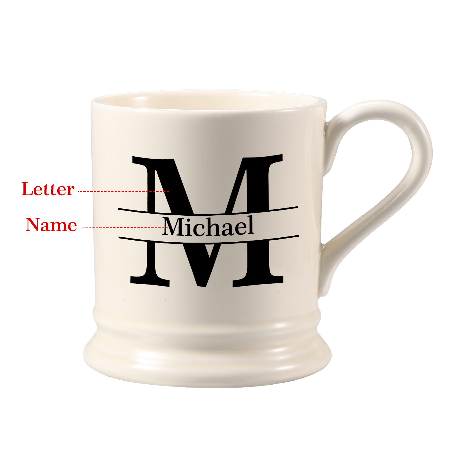 Personalised Ceramic Mug with Custom Name & Initial – Thoughtful Gift for Family & Partner | Jessemade