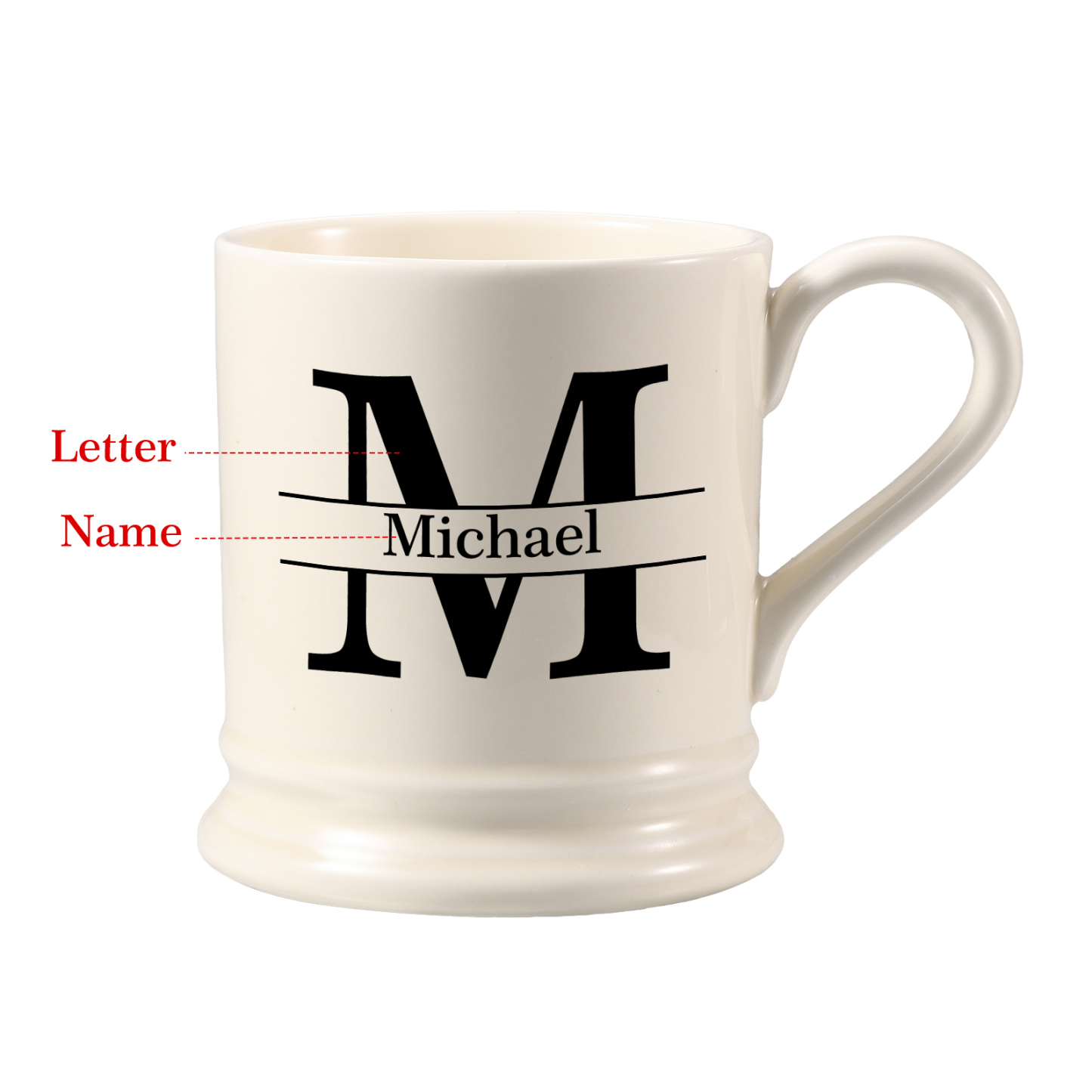 Personalised Ceramic Mug with Custom Name & Initial – Thoughtful Gift for Family & Partner | Jessemade