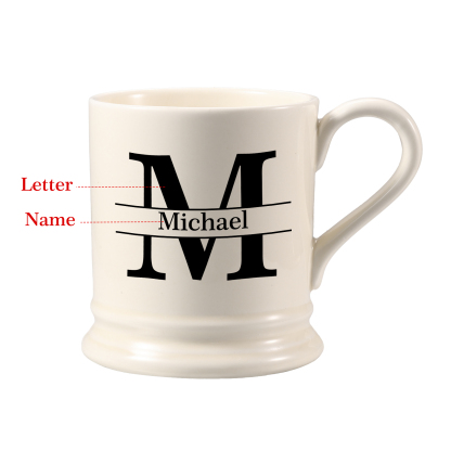 Personalised Ceramic Mug with Custom Name & Initial – Thoughtful Gift for Family & Partner | Jessemade