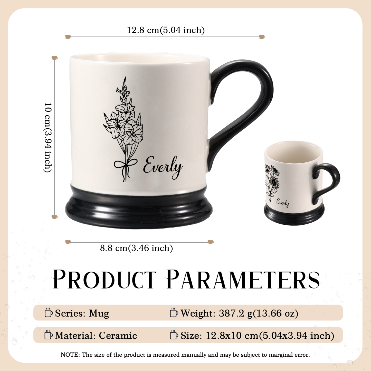Personalised Ceramic Mug with Custom Name & Birth Flower – Thoughtful Gift for Family & Partner | Jessemade