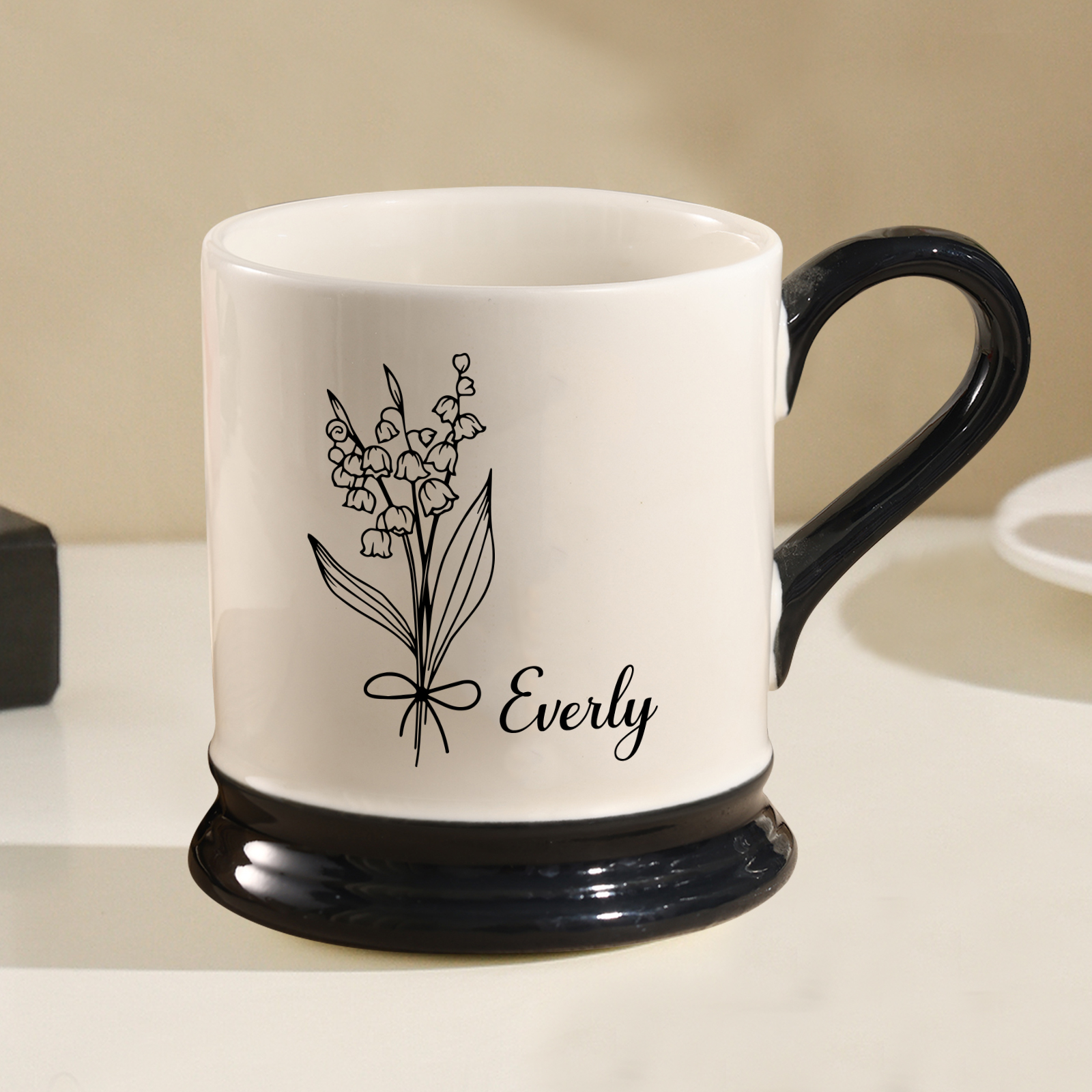 Personalised Ceramic Mug with Custom Name & Birth Flower – Thoughtful Gift for Family & Partner | Jessemade