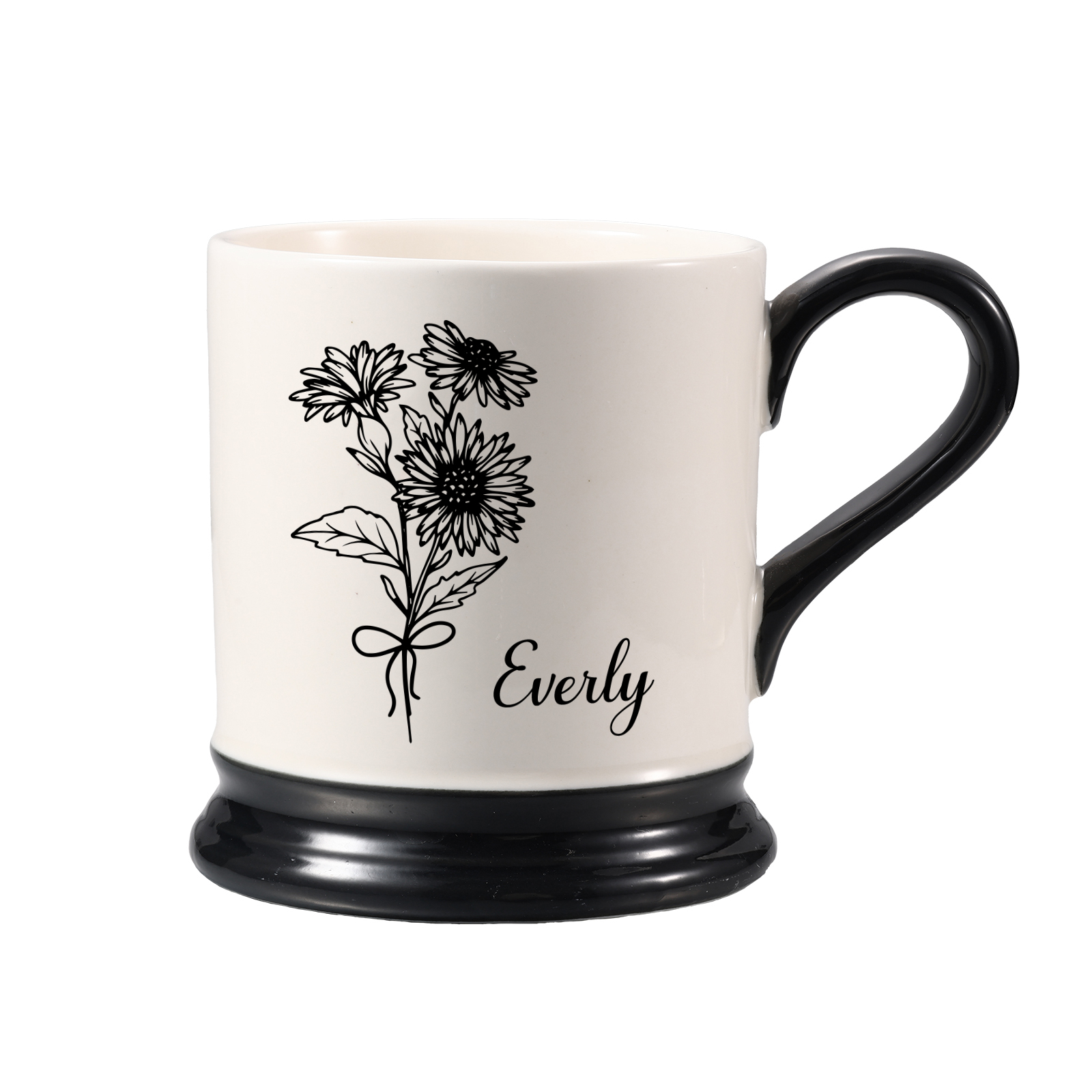 Personalised Ceramic Mug with Custom Name & Birth Flower – Thoughtful Gift for Family & Partner | Jessemade