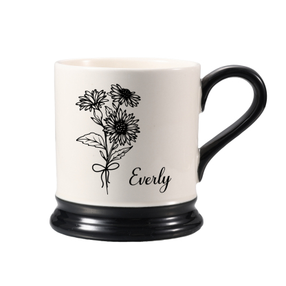 Personalised Ceramic Mug with Custom Name & Birth Flower – Thoughtful Gift for Family & Partner | Jessemade