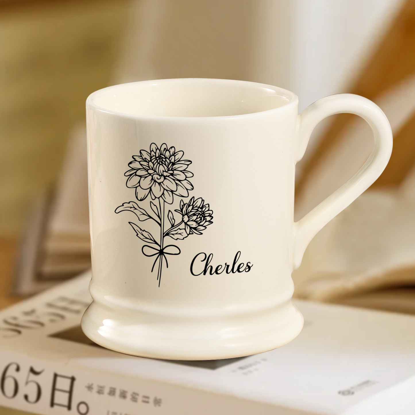 Personalised Ceramic Mug with Custom Name & Birth Flower – Thoughtful Gift for Family & Partner | Jessemade