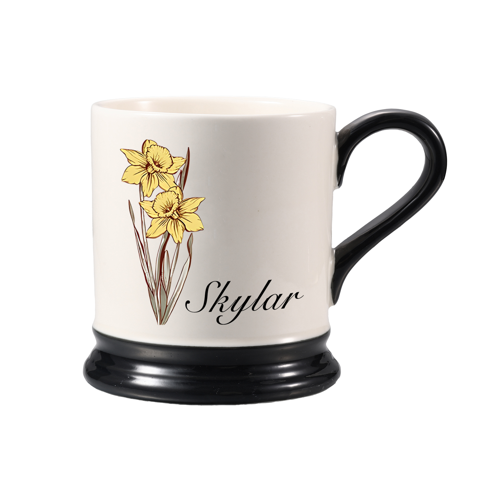 Personalised Ceramic Mug with Custom Name & Birth Flower – Gift for Partner & Family | Jessemade