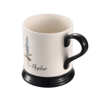 Personalised Ceramic Mug with Custom Name & Birth Flower – Gift for Partner & Family | Jessemade