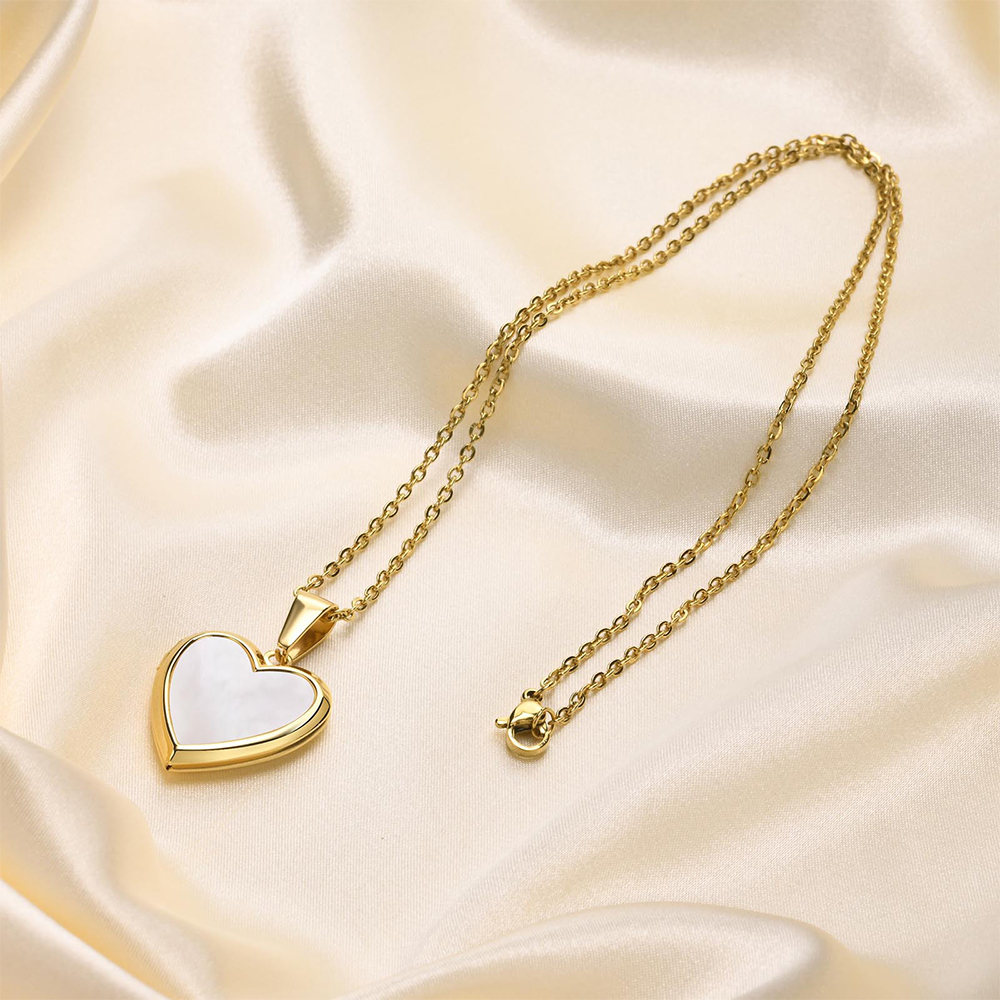 Personalised Heart Shaped Locket Necklace Custom with 2 Photos and 1 Text  for Her | Jessemade