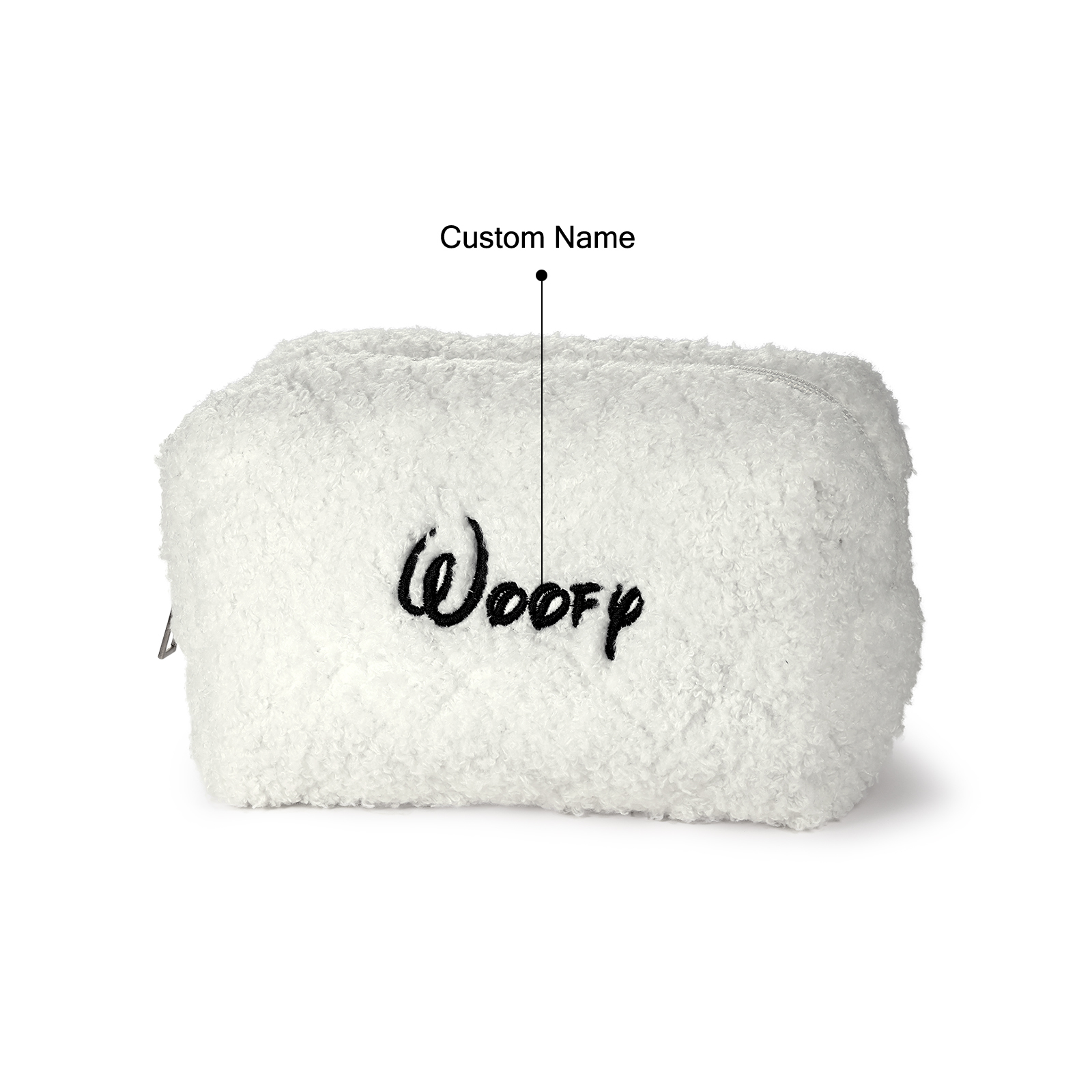 Personalised Embroidered Name Makeup Bag Bridesmaid Cosmetic Pouch Furry Toiletry Organizer Christmas and Bridal Shower Gift Gift for Her | Jessemade