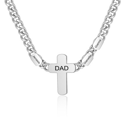 Personalised Men’s Necklace – Stainless Steel Chain Customized with 2-4 Names and Texts – Gift for Dad | Jessemade