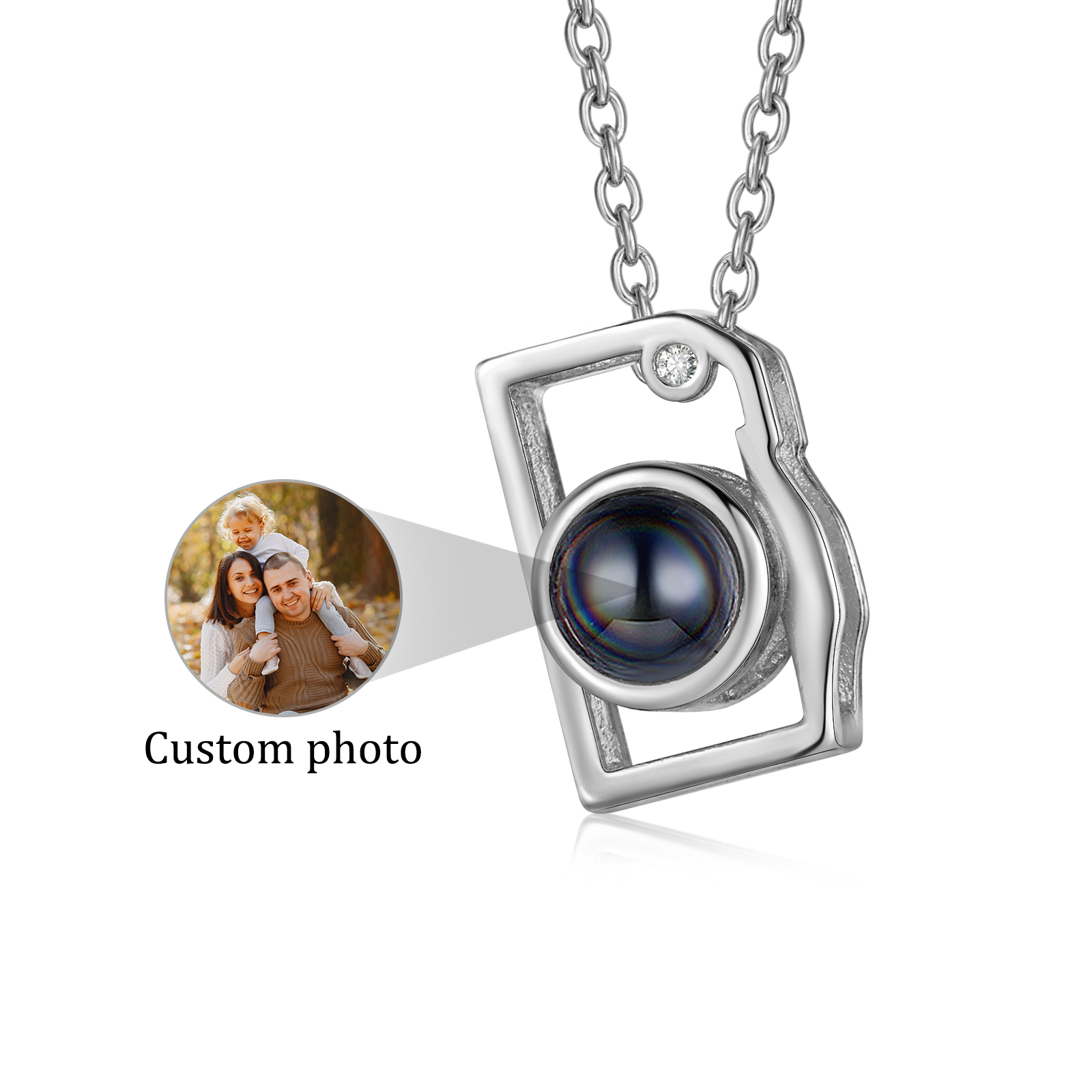 Personalised Camera Projection Necklace – Customised with 1 Photo and Sleek Design in 3 Colours – Valentine’s Day Gift for Couple | Jessemade