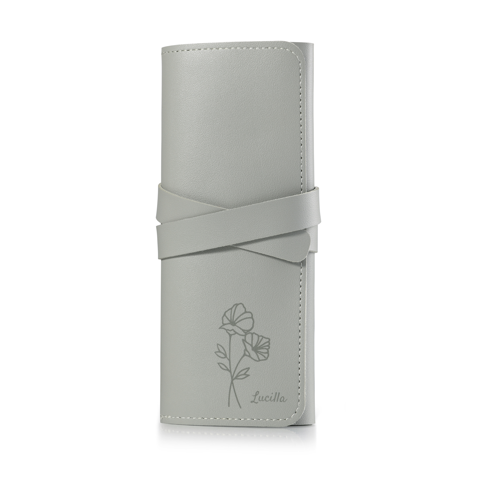 Personalised Jewellery Storage Roll Custom Birthday Flower Design Romantic Gift for Her | Lorajewel