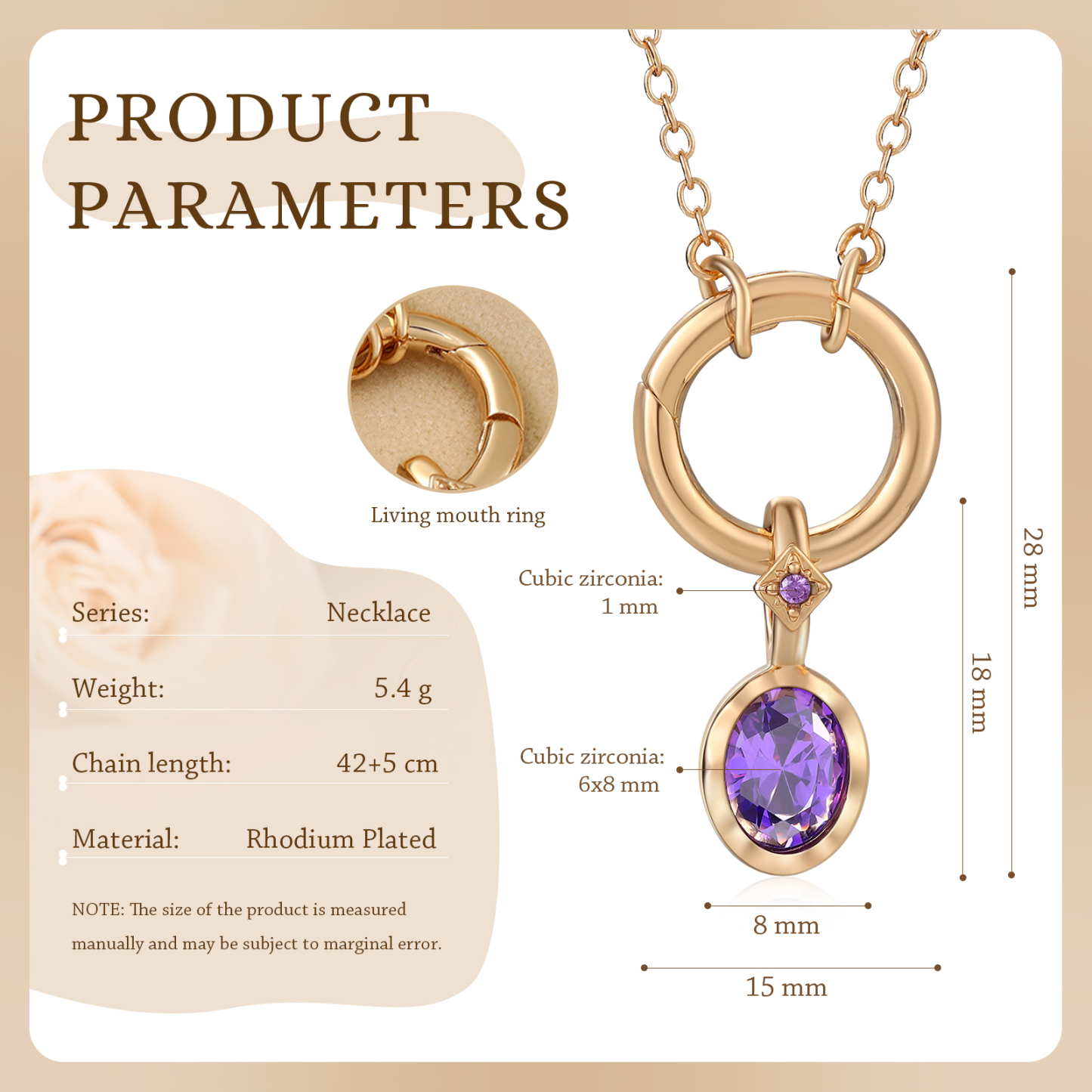 Personalised Birthstone Necklace, Custom Gold Pendant with Simulated Stone for Women | Jessemade