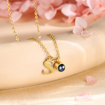 Personalised Initial & Photo Projection Necklace